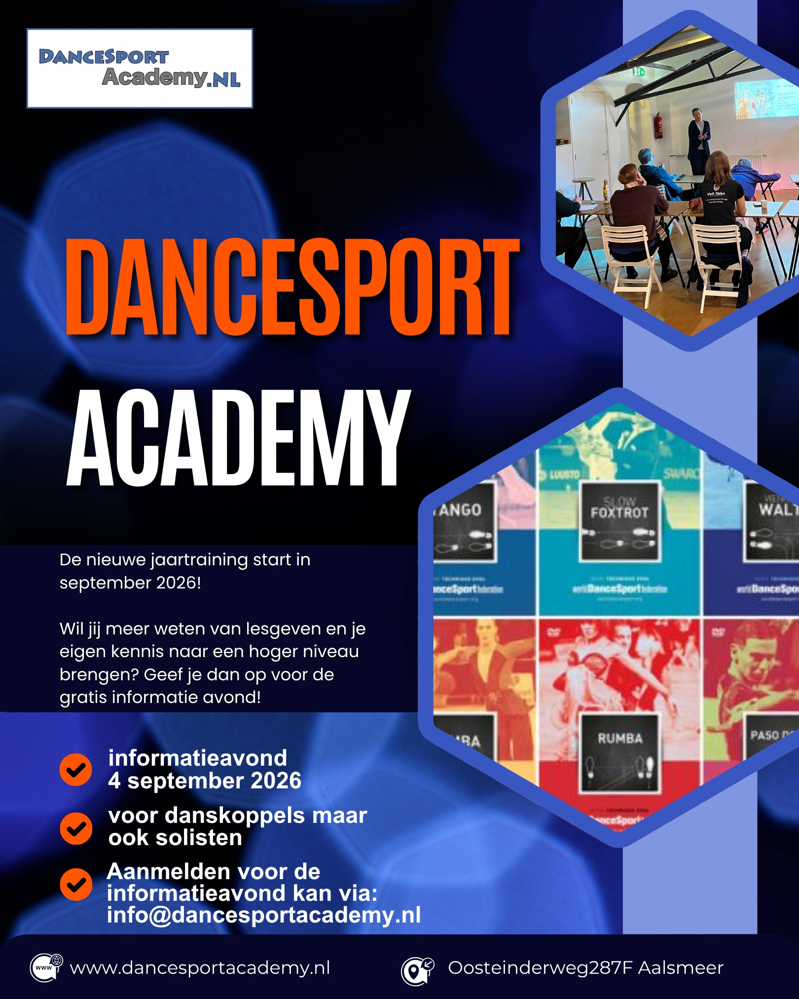 Informatieavond jaarprogramma DanceSport Academy NL